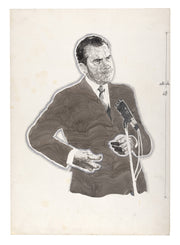 Richard Nixon, Portrait for NOVA Magazine - Brian Sanders, Original, 1970