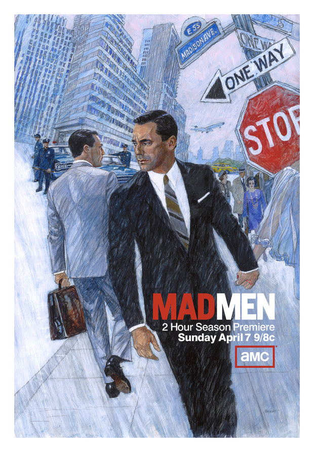Mad Men Series 6 of the TV series poster - Brian Sanders, FRAMED Poster Signed by Artist