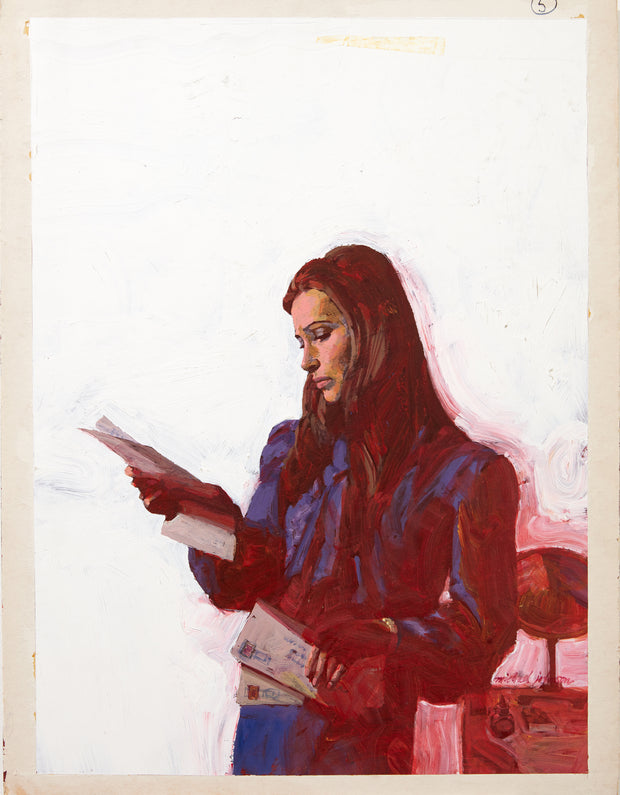 Woman Reading Letters - Michael Johnson, Original Artwork, 1965