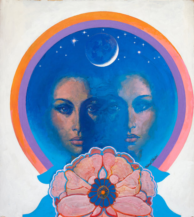 Psychedelic Double Portrait - Michael Johnson, Original artwork 1966
